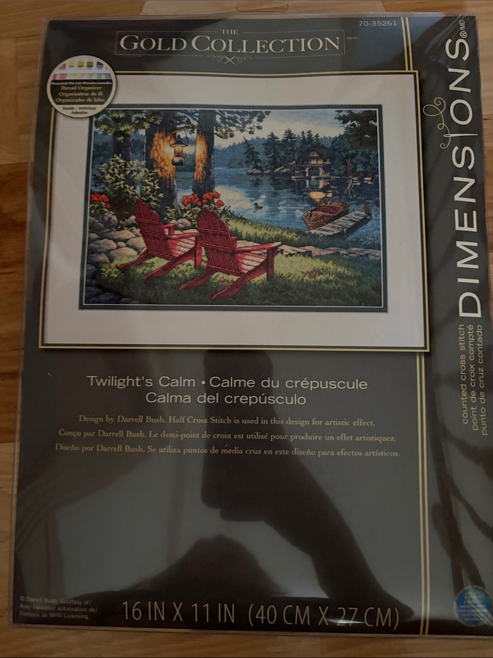 Dimensions 'Twilight's Calm' Lake Scene Cross Stitch Kit - Red/Blue/Green